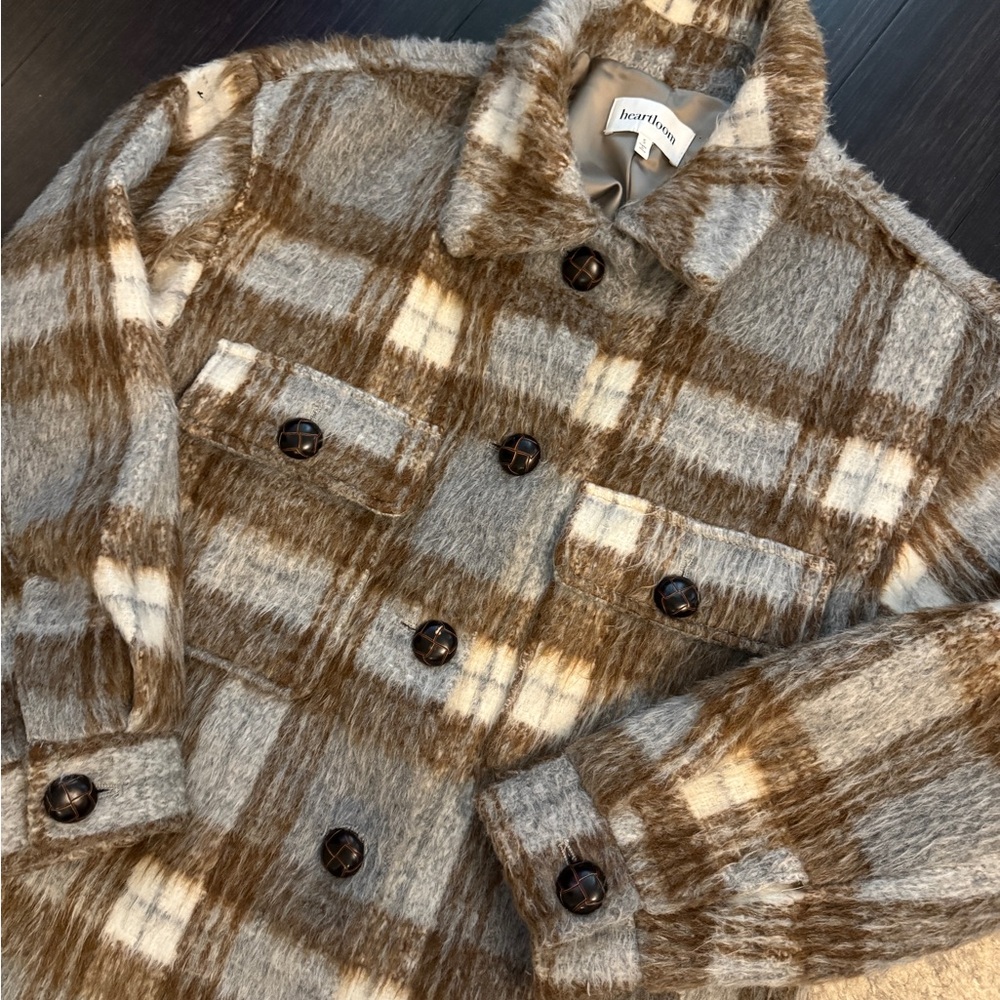 HEARTLOOM Faux Fur Plaid Jacket